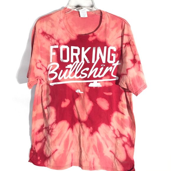 Forking Bullshirt Acid Wash Tie Dye Large T Shirt - Picture 2 of 4